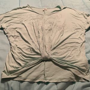 Tourquise blouse with flowers